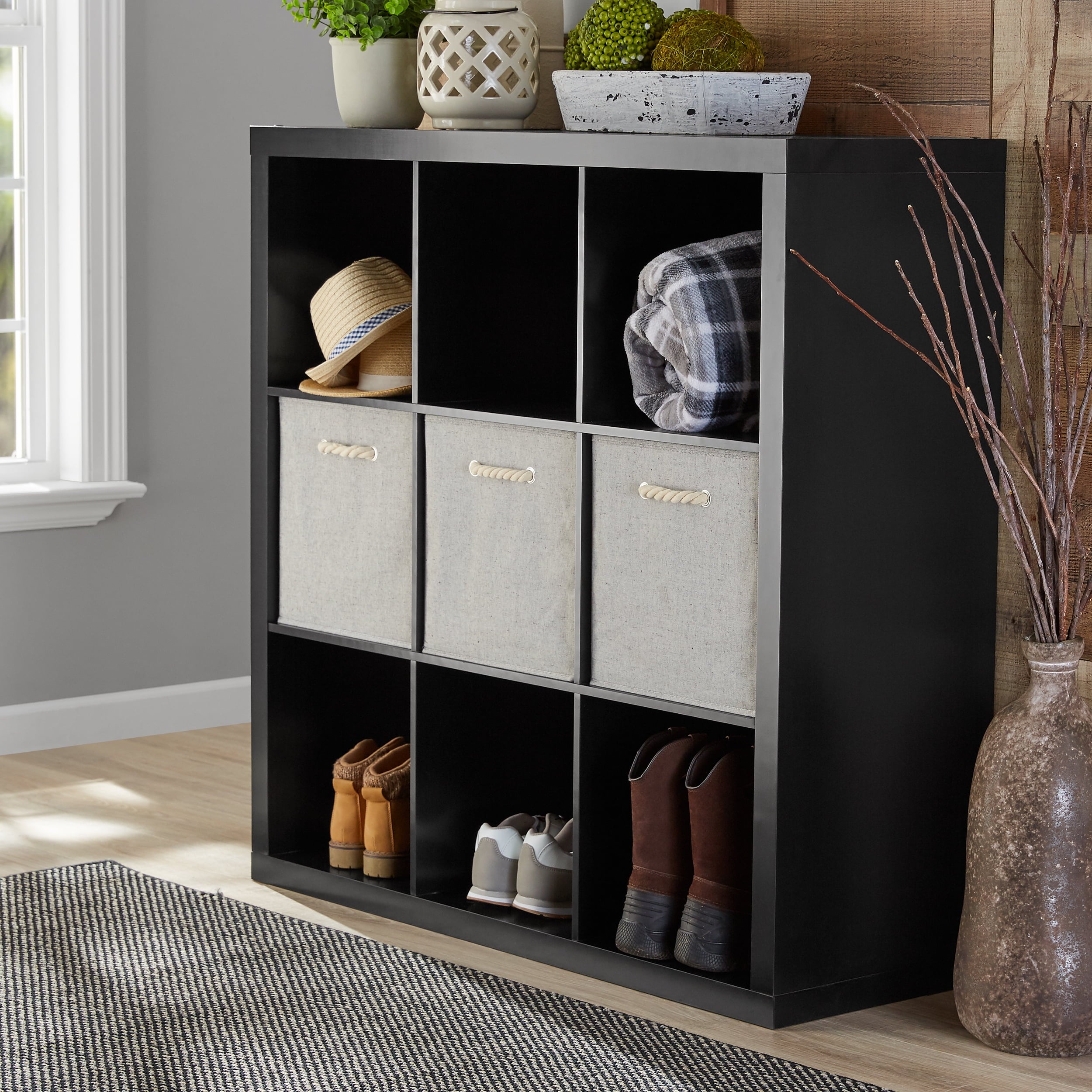 AVERO™ 9 Cube Storage Organizer, Solid Black - AVERO™