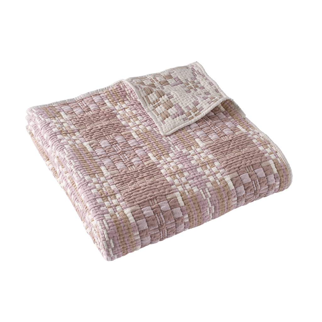 AVERO™ Ivory Modern Mosaic Cotton Matelasse Reversible Quilt, King - AVERO™