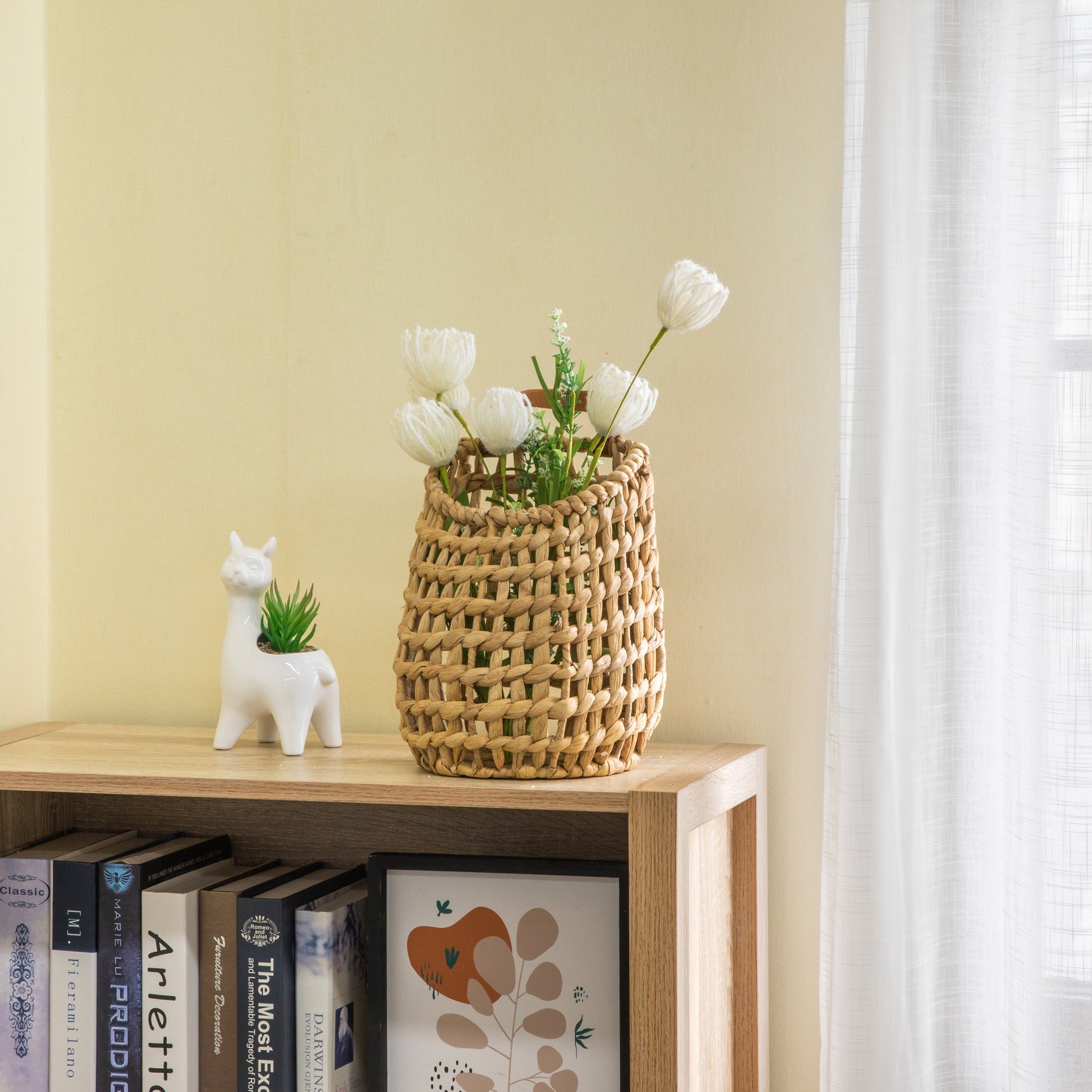 AVERO™ (2 Pack) Better Homes Gardens Water Hyacinth Hanging Basket with Faux Leather Strap - AVERO™