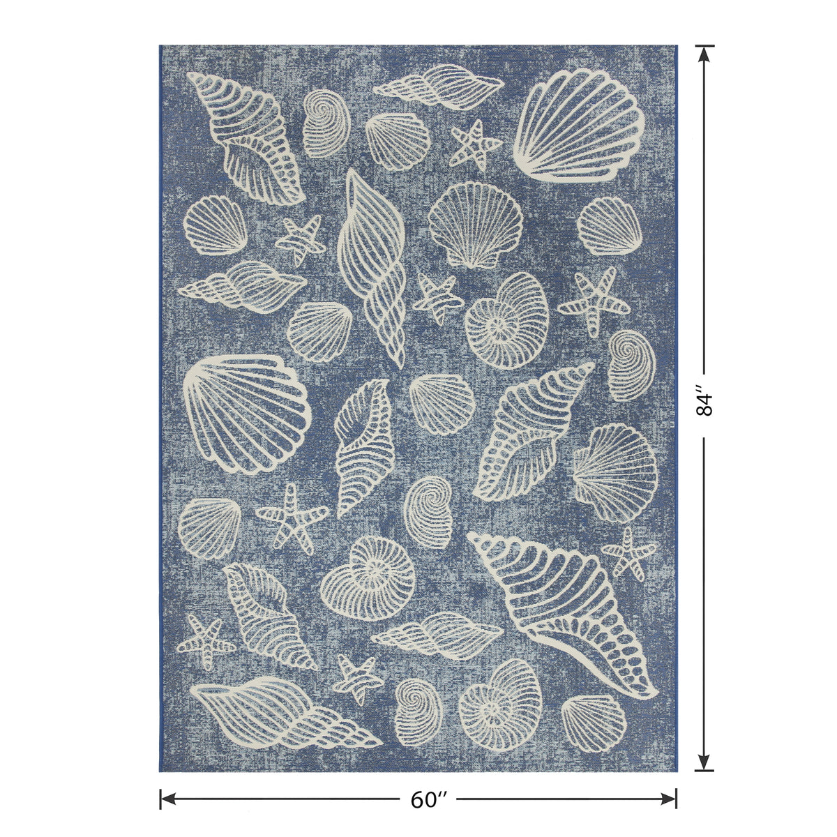 AVERO™ 5' x 7' Blue Seashell Outdoor Rug - AVERO™