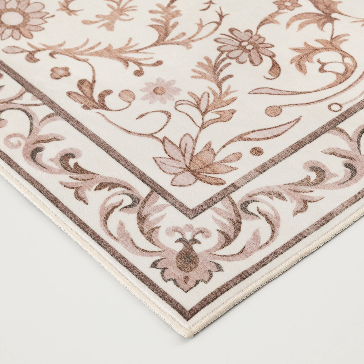 AVERO™ Tan Floral Faux Fur Indoor Area Rug, 4 ft x 5 ft 6 in - AVERO™