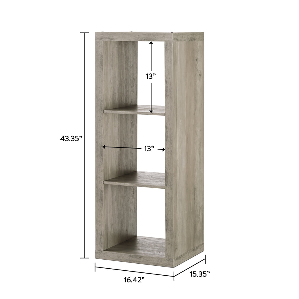 AVERO™ 3 Cube Storage Organizer, Rustic Gray - AVERO™