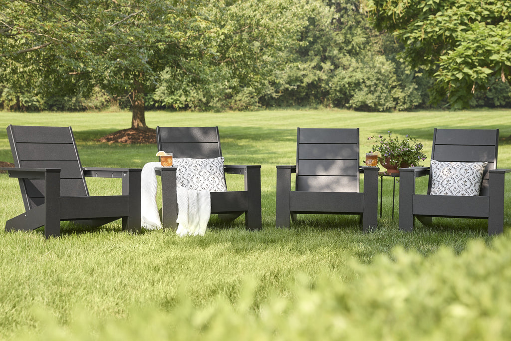 AVERO™ Ezra Outdoor HDPE Adirondack Chair, Black - AVERO™