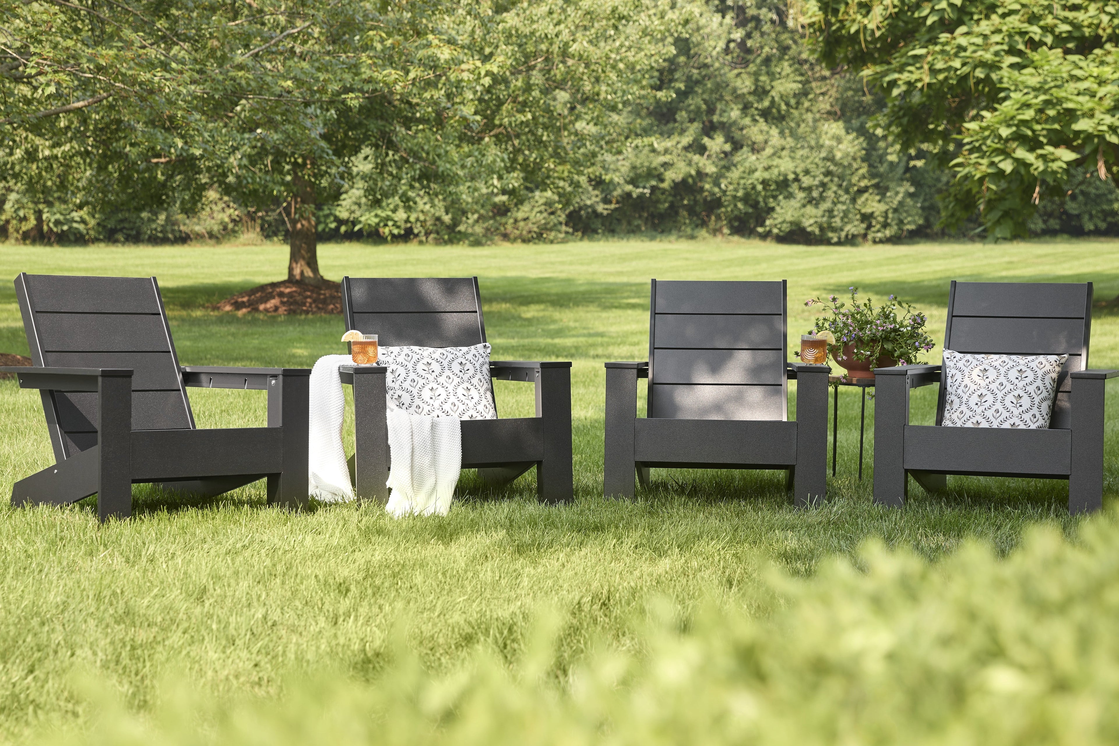 AVERO™ Ezra Outdoor HDPE Adirondack Chair, Black - AVERO™