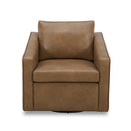 AVERO™ Steele Swivel Accent Chair, Camel Faux Leather - AVERO™