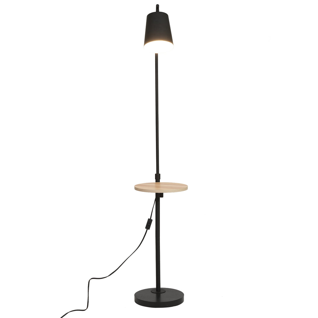 AVERO™ 65" Modern Adjustable Head Matte Black Floor Lamp with Black Conical - AVERO™