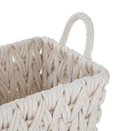 AVERO™ (2 pack) Medium White Woven Rope Decorative Storage Basket with Handles, 14.3 in x 11 in x 9 in - AVERO™