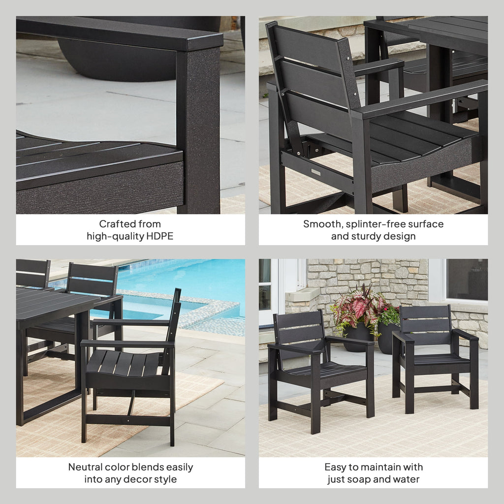 AVERO™ Ezra Outdoor HDPE Dining Chair Set, 2-Pack, Black - AVERO™