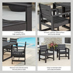 AVERO™ Ezra Outdoor HDPE Dining Chair Set, 2-Pack, Black - AVERO™