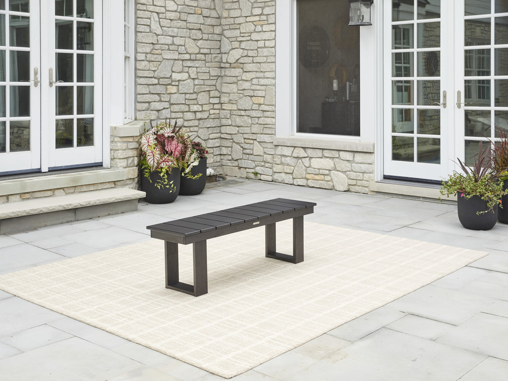 AVERO™ Ezra 6-Piece Outdoor HDPE Dining Set with Bench, Black - AVERO™