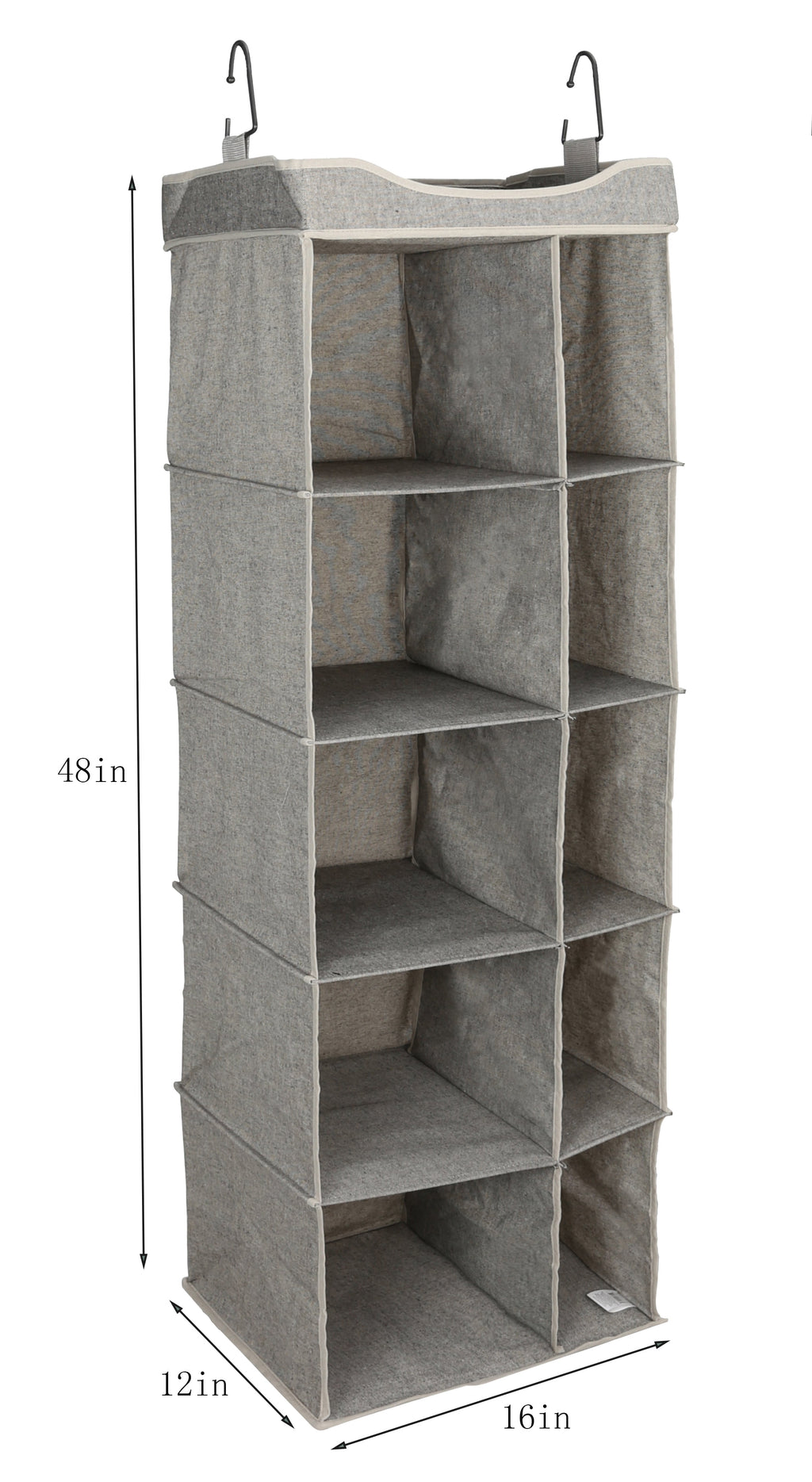 AVERO™ (2 pack) 5-Tier Hanging Closet Storage Organizer Dividers for Shoes and Clothes, 10-Compartments, Polyester & Cotton - AVERO™
