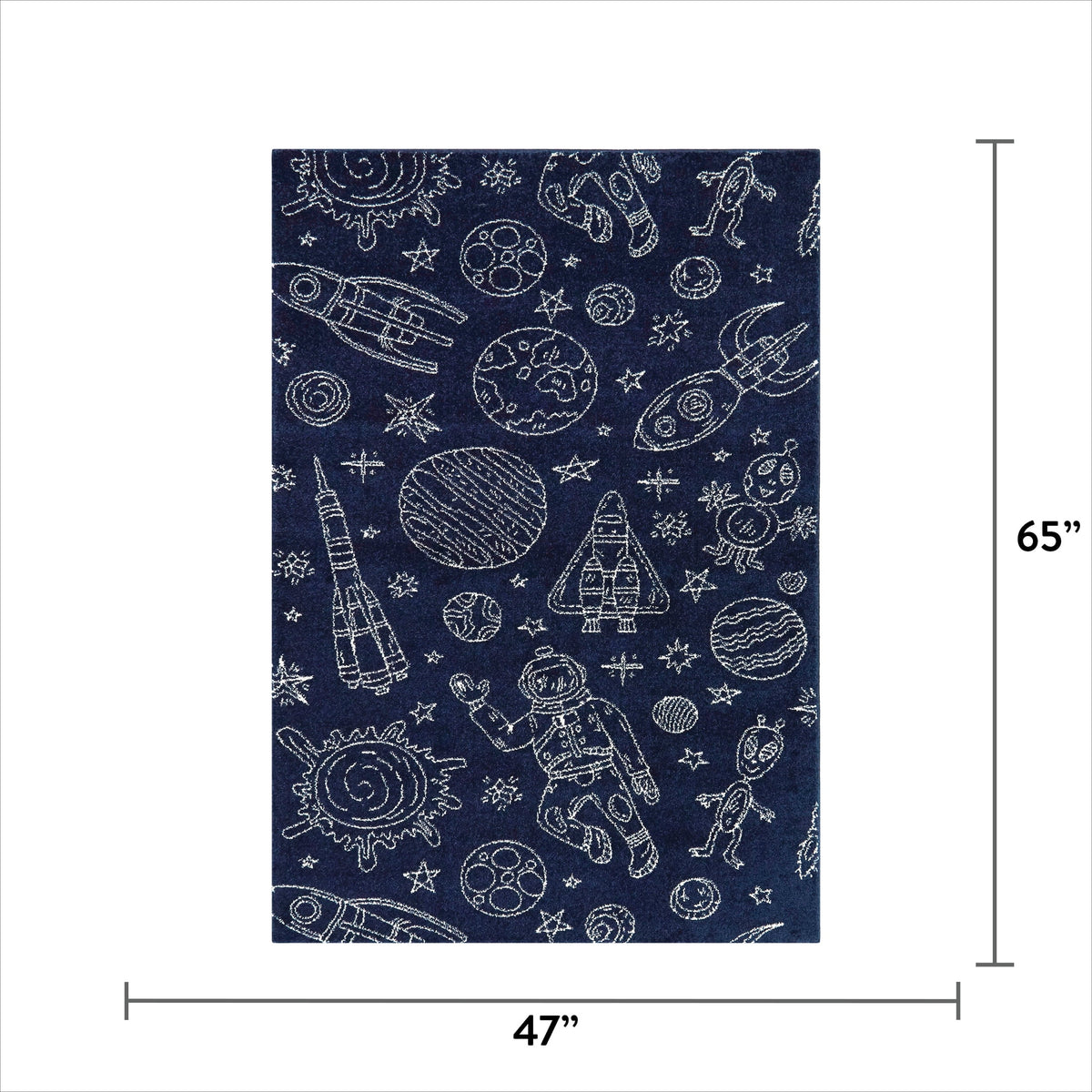 AVERO™ Navy Space Indoor Kids Rug, 4' x 5'5" - AVERO™