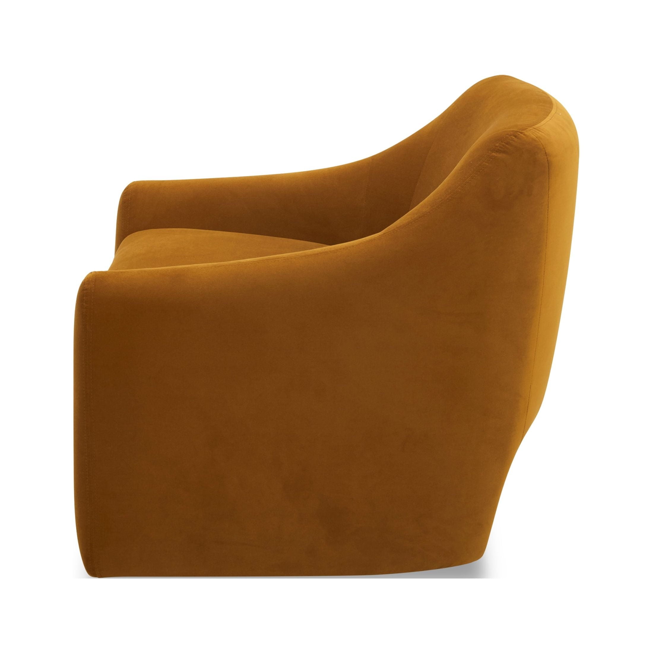 AVERO™ Emerson Curvy Accent Chair, Ochre Velvet - AVERO™