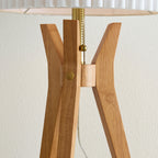 AVERO™ 24 in Tripod Table Lamp with Natural Wood Base and Pleated Shade - AVERO™