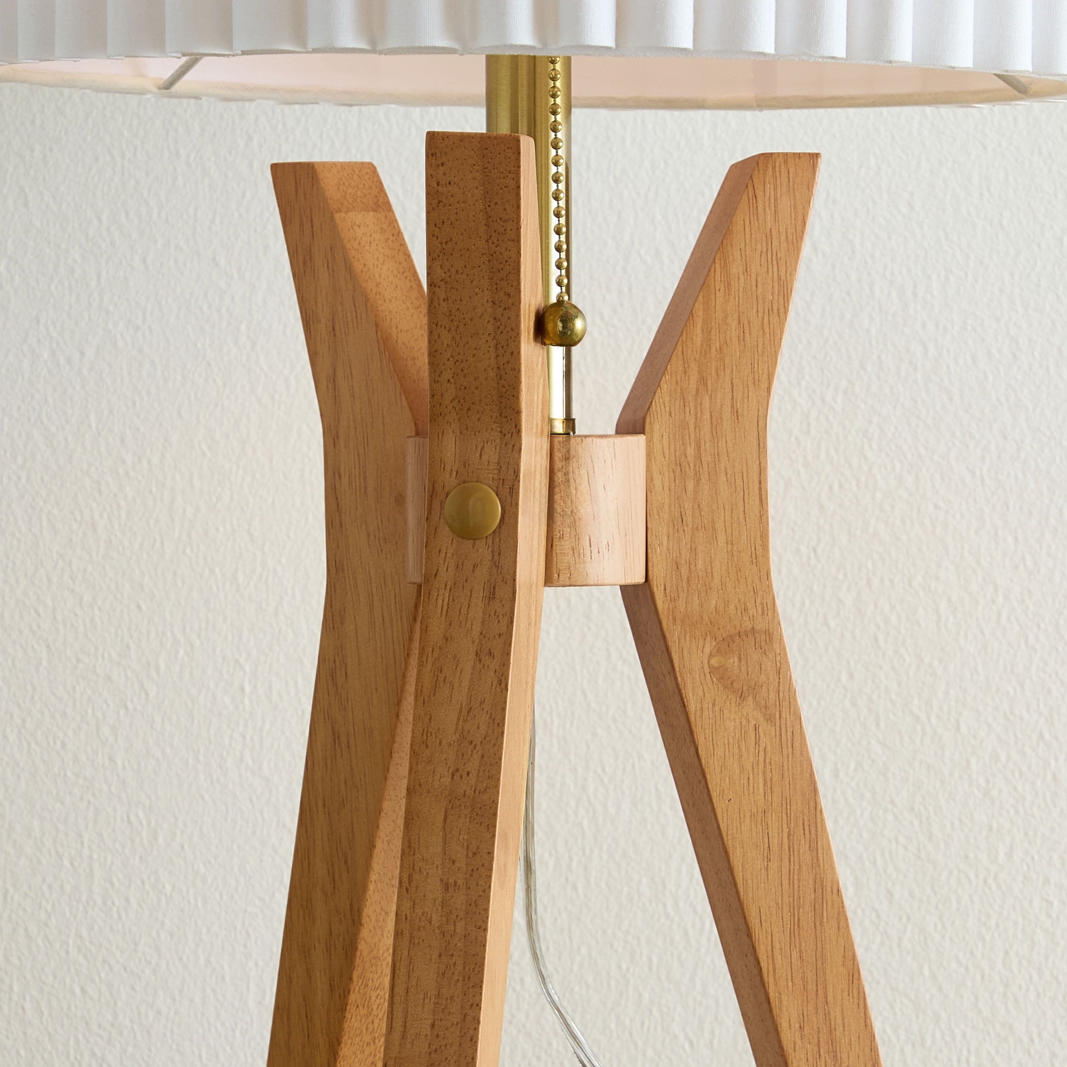 AVERO™ 24 in Tripod Table Lamp with Natural Wood Base and Pleated Shade - AVERO™