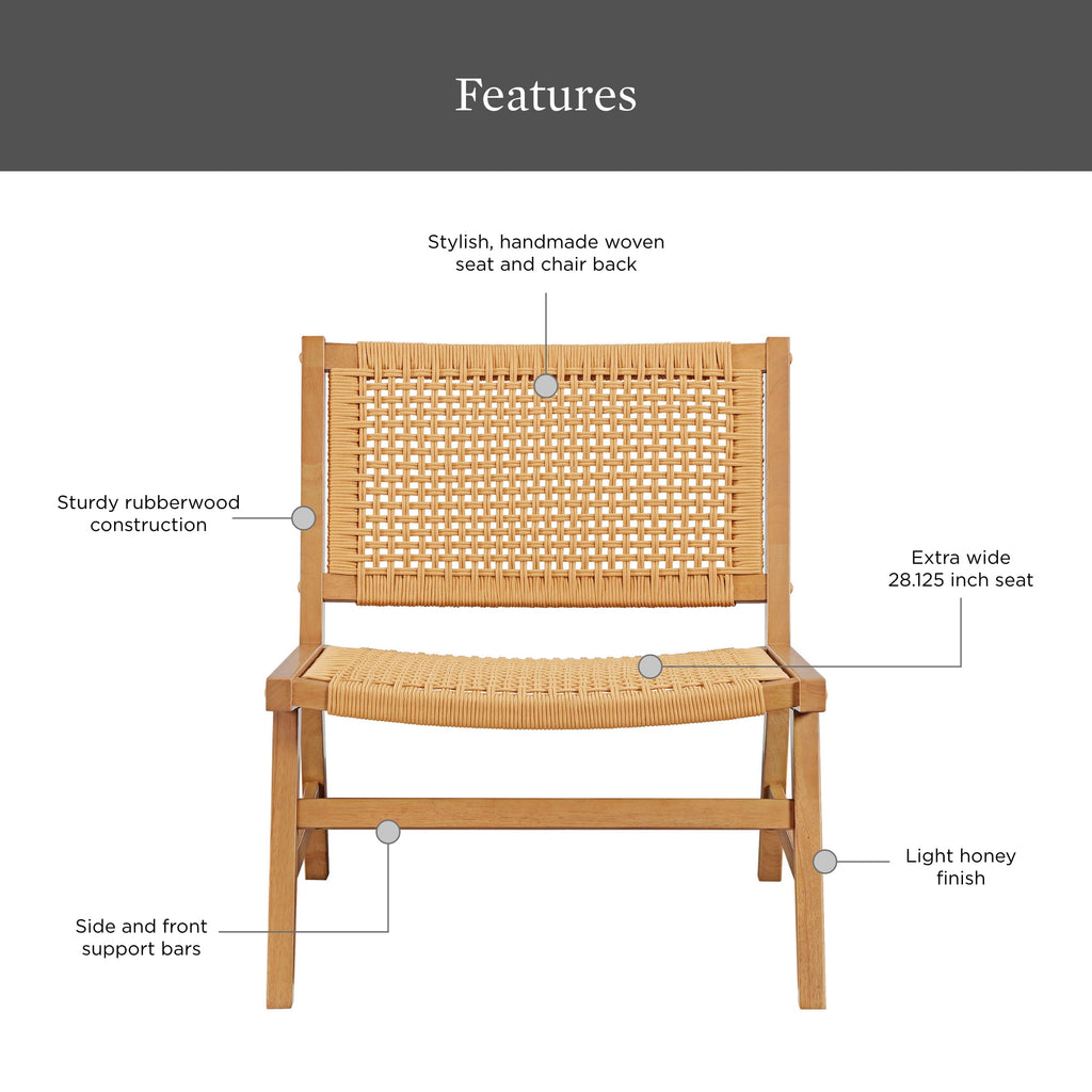 AVERO™ Vista Woven Accent Chair, Light Honey - AVERO™
