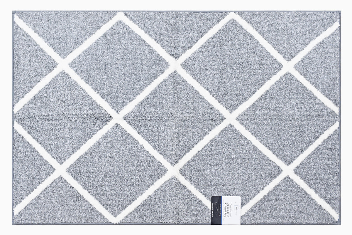 AVERO™ (2 pack) Diamond Plush Gray Indoor 30 in x 45 in Accent Rug - AVERO™