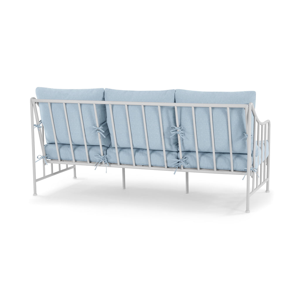 AVERO™ Aubrey Outdoor Metal Sofa with Blue Cushion - AVERO™