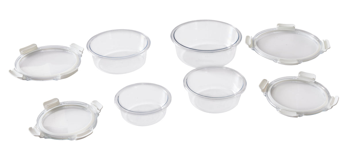 AVERO™ Round Tritan Food Storage Container with Tritan Lid. Set of 4, 8 Pieces - AVERO™