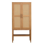 AVERO™ Springwood Caning Storage Accent Cabinet, Light Honey Finish - AVERO™