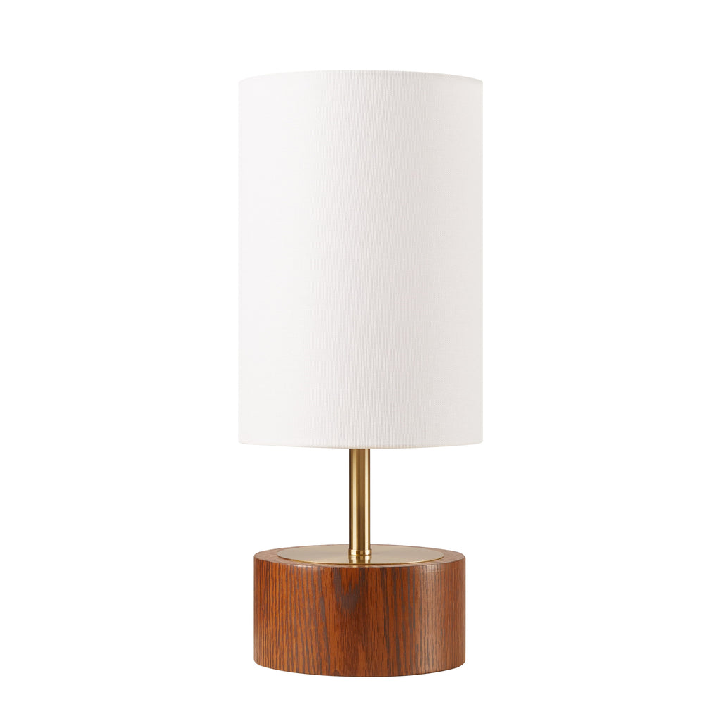 AVERO™ Woodgrain Touch Table Lamp, Walnut and Brushed Brass Finish, 16.25 in - AVERO™