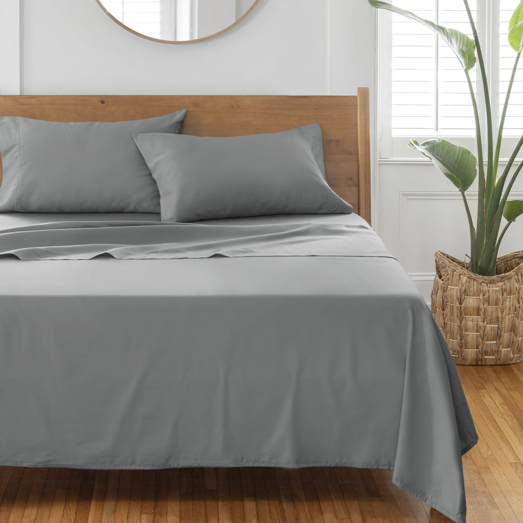 AVERO™ 4-Piece 400 Thread Count Cotton Sateen Performance Bed Sheet Set, Grey, Queen - AVERO™