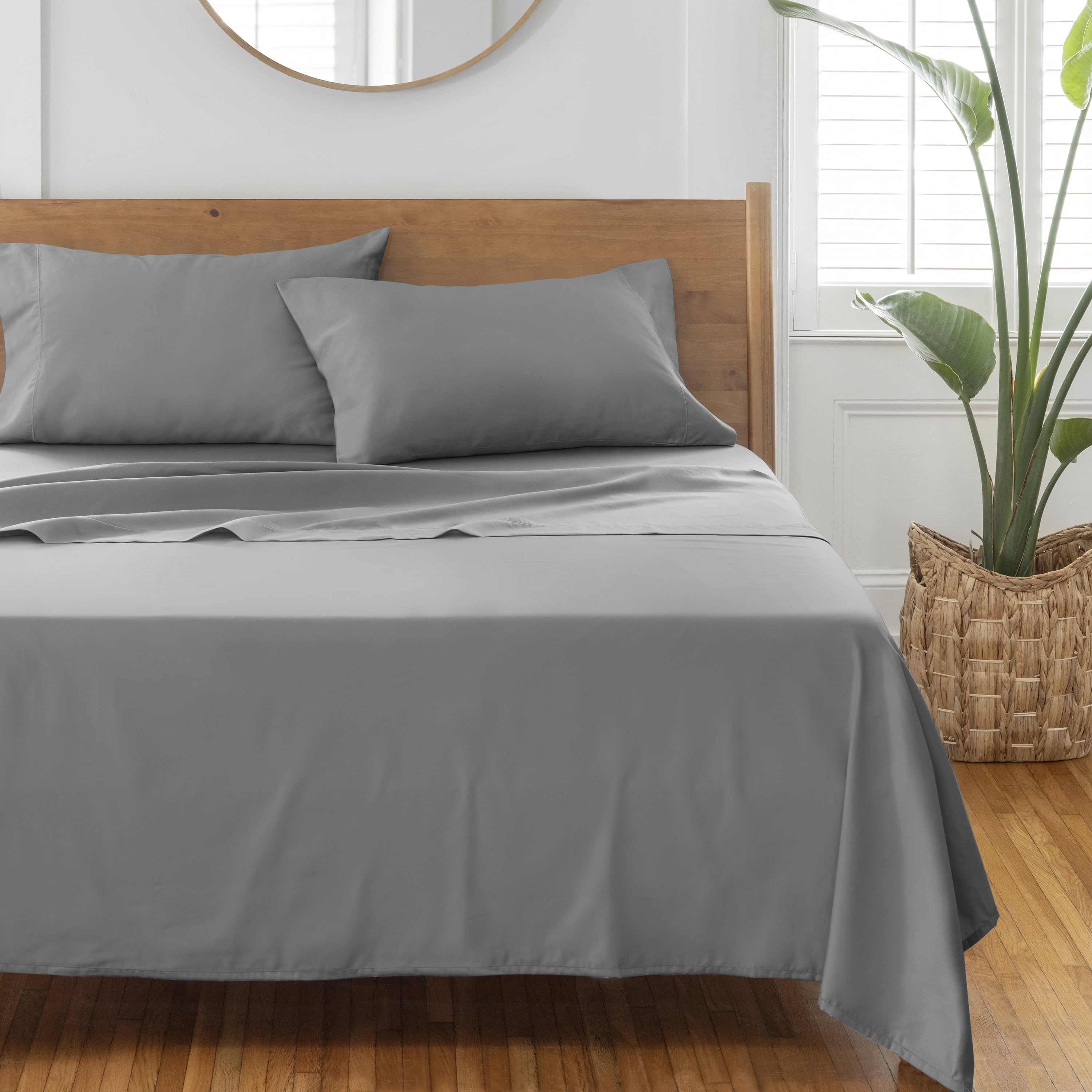 AVERO™ 4-Piece 400 Thread Count Cotton Sateen Performance Bed Sheet Set, Grey, Queen - AVERO™