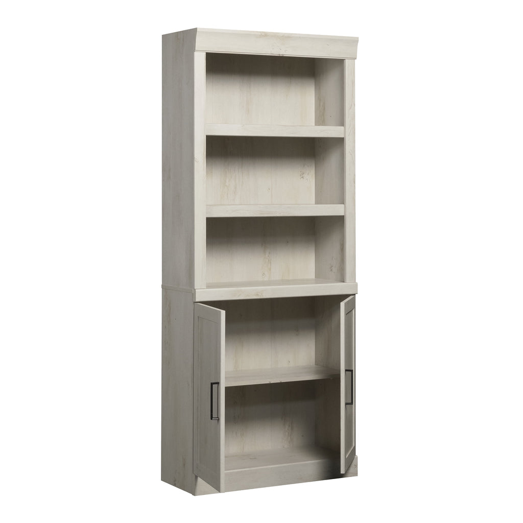 AVERO™ Glendale Bookcase With Doors, Rustic White Finish - AVERO™