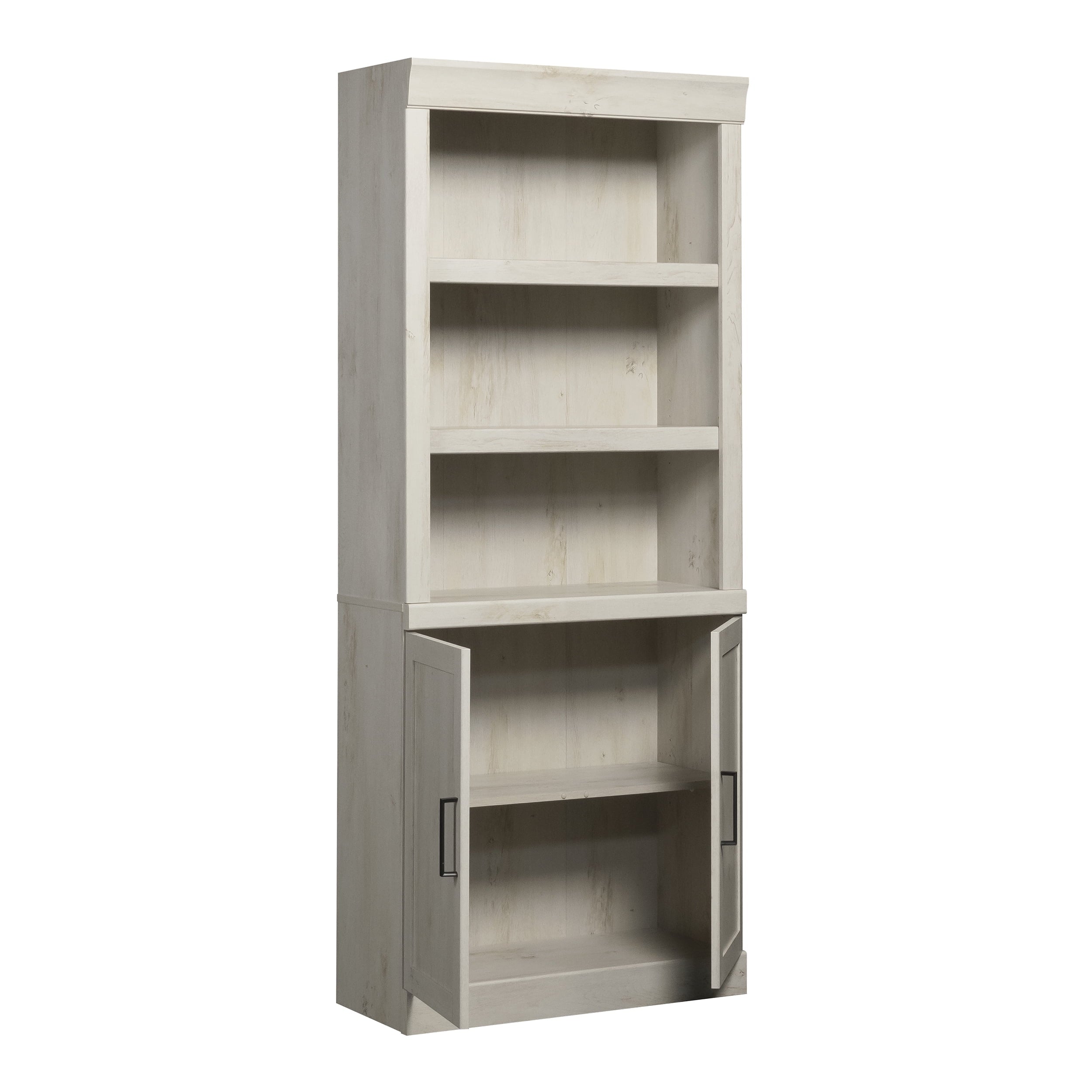 AVERO™ Glendale Bookcase With Doors, Rustic White Finish - AVERO™