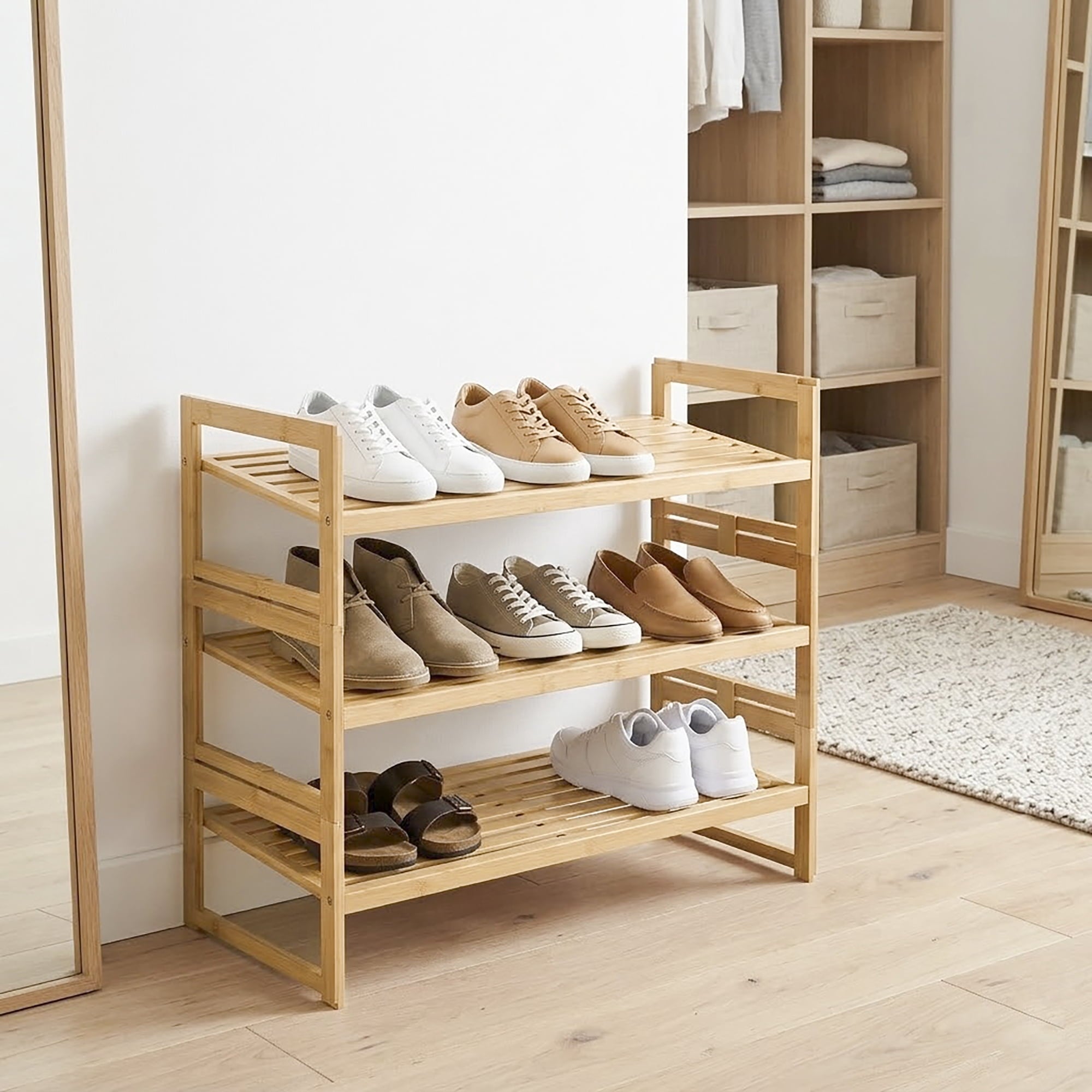 AVERO™ Bamboo 3-Tier Shoe Rack for 9 Pairs - AVERO™