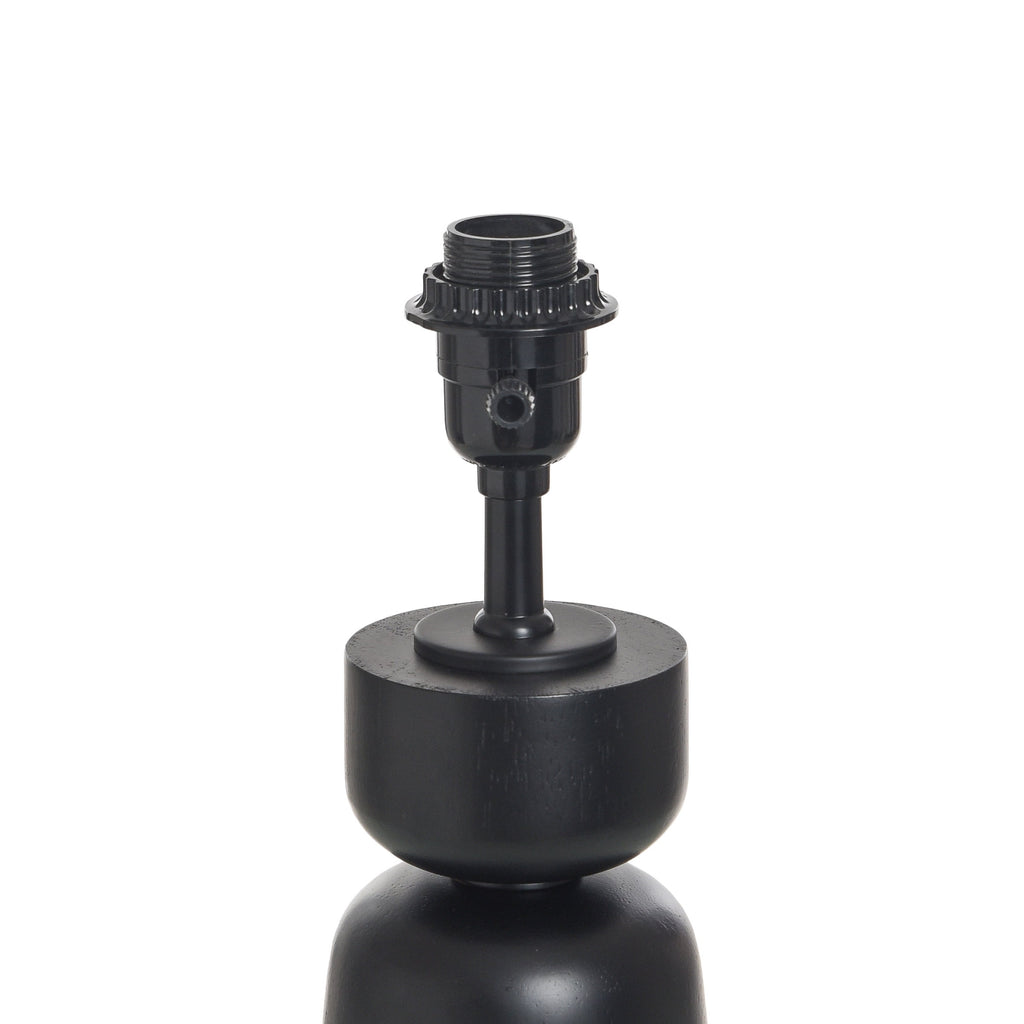 AVERO™ Wood Totem Table Lamp with White Linen Shade, 10"L x 10"W x 18"H - AVERO™