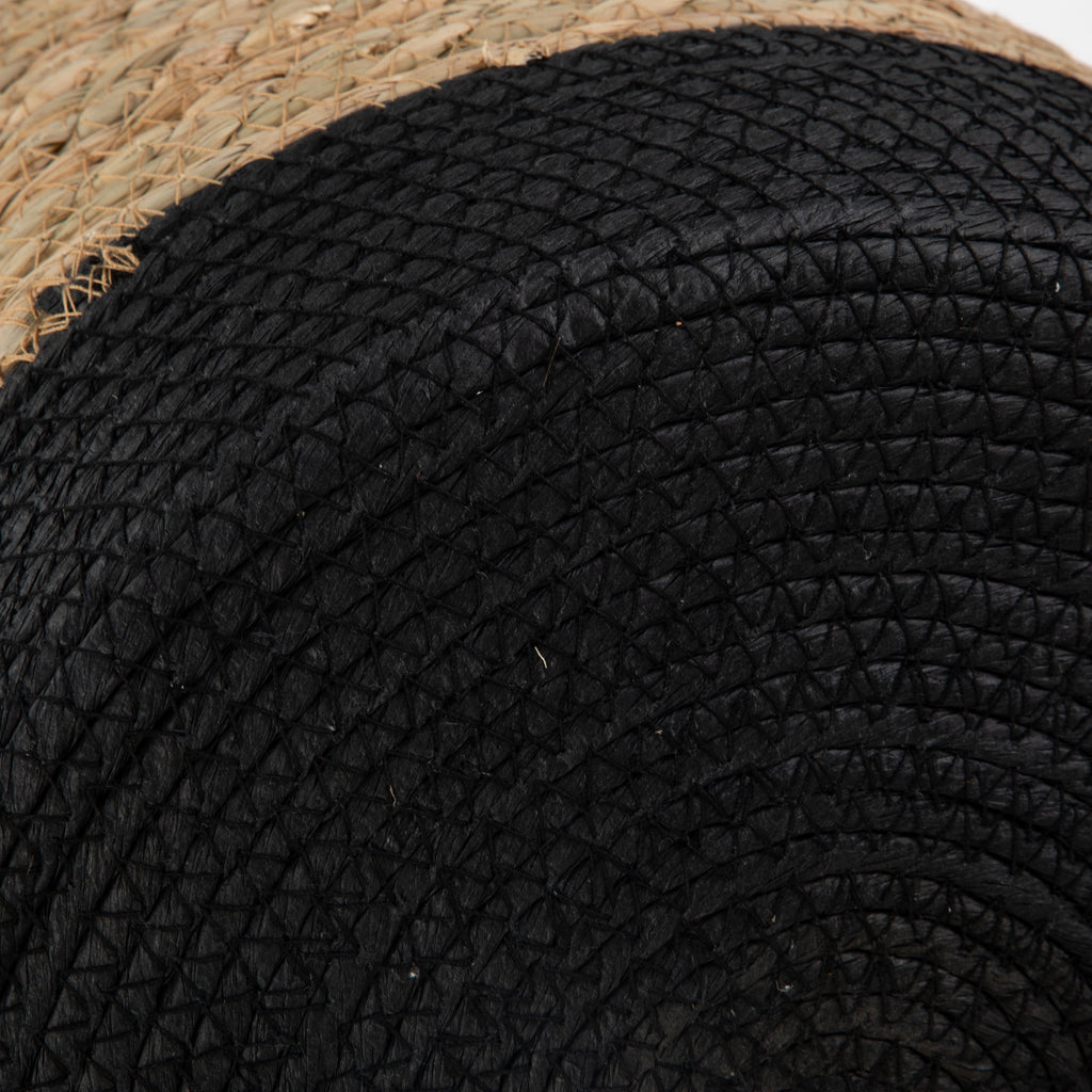 AVERO™ Natural and Black Round Rush Baskets, Set of 2 - AVERO™