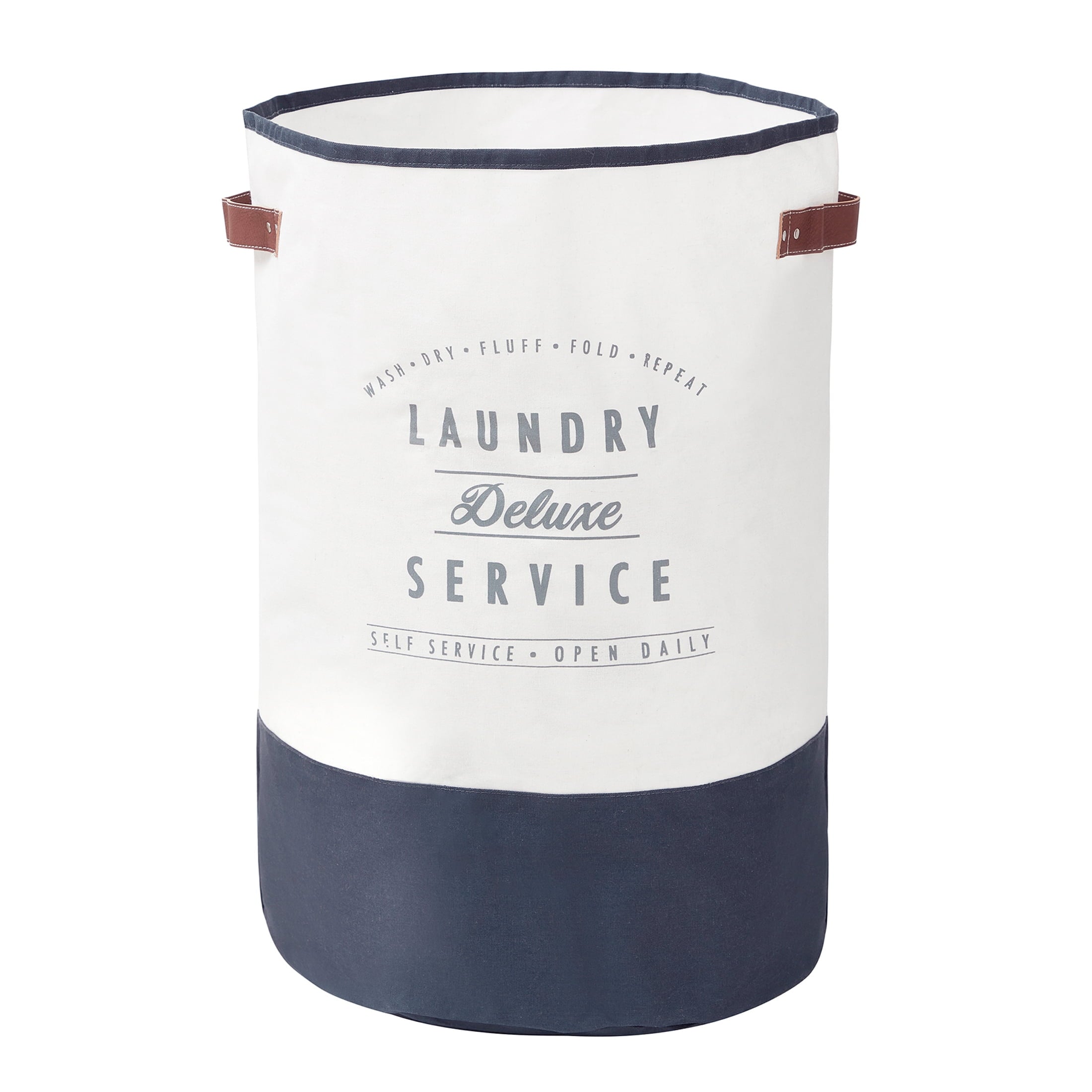 AVERO™ (2 pack) Ivory/Grey Canvas Laundry Hamper, 16 in x 25 in - AVERO™