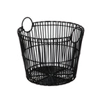 AVERO™ Large Black Poly Rattan Storage Baskets with Handles, Set of 2 - AVERO™