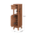 AVERO™ Greyson Slim Bathroom Storage Cabinet with Toilet Paper Holder, Walnut Finish - AVERO™