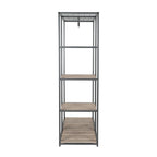 AVERO™ Farmhouse Style Gray Wood and Metal Clothes Rack with Garment Rod - AVERO™