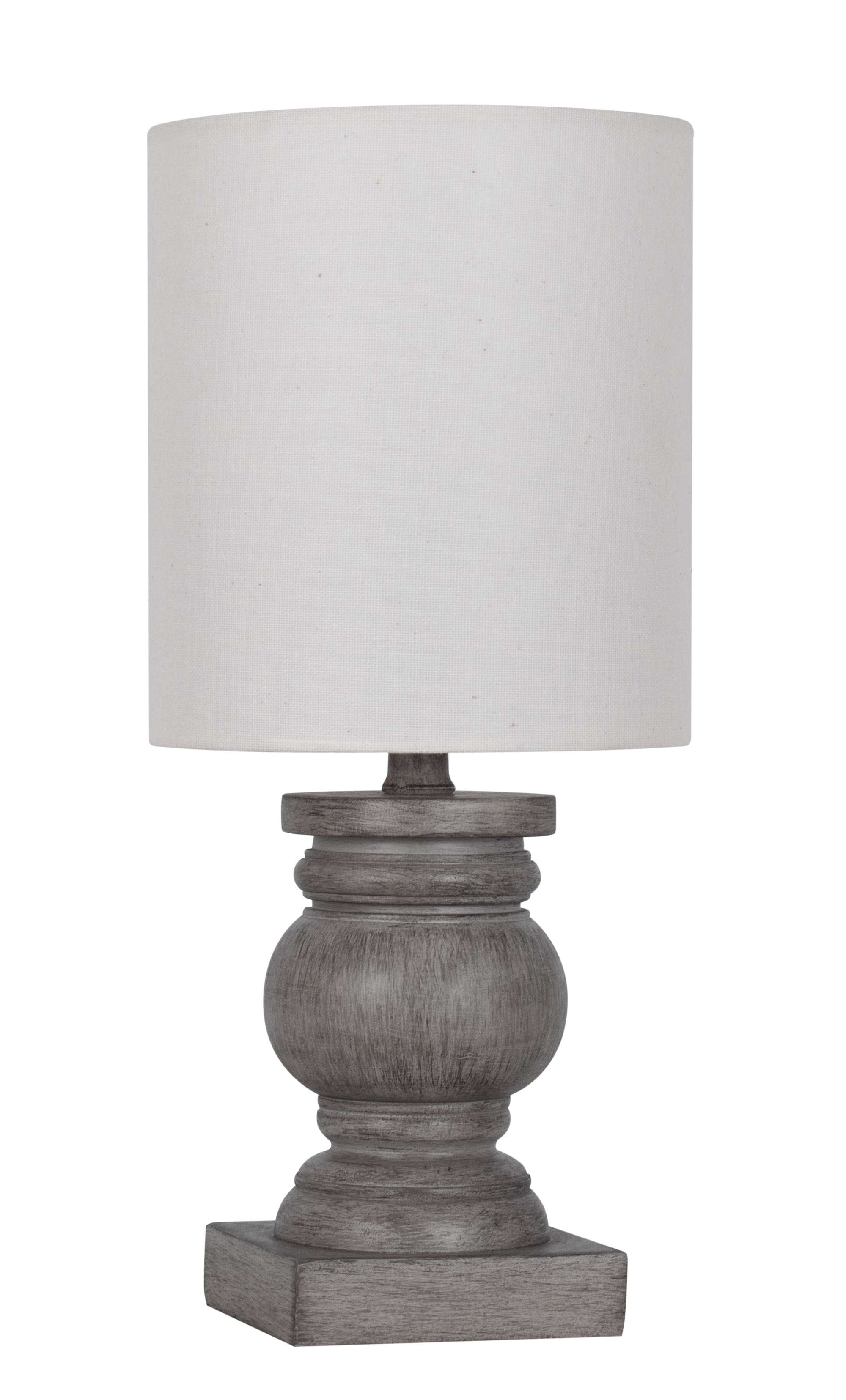 AVERO™ 4 Pack 12.75 in Mini Table Lamp Weathered Wood Finish Polyresin White Shade - AVERO™