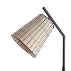 AVERO™ 60 in Boho Black Angled Floor Lamp with Rattan Shade - AVERO™