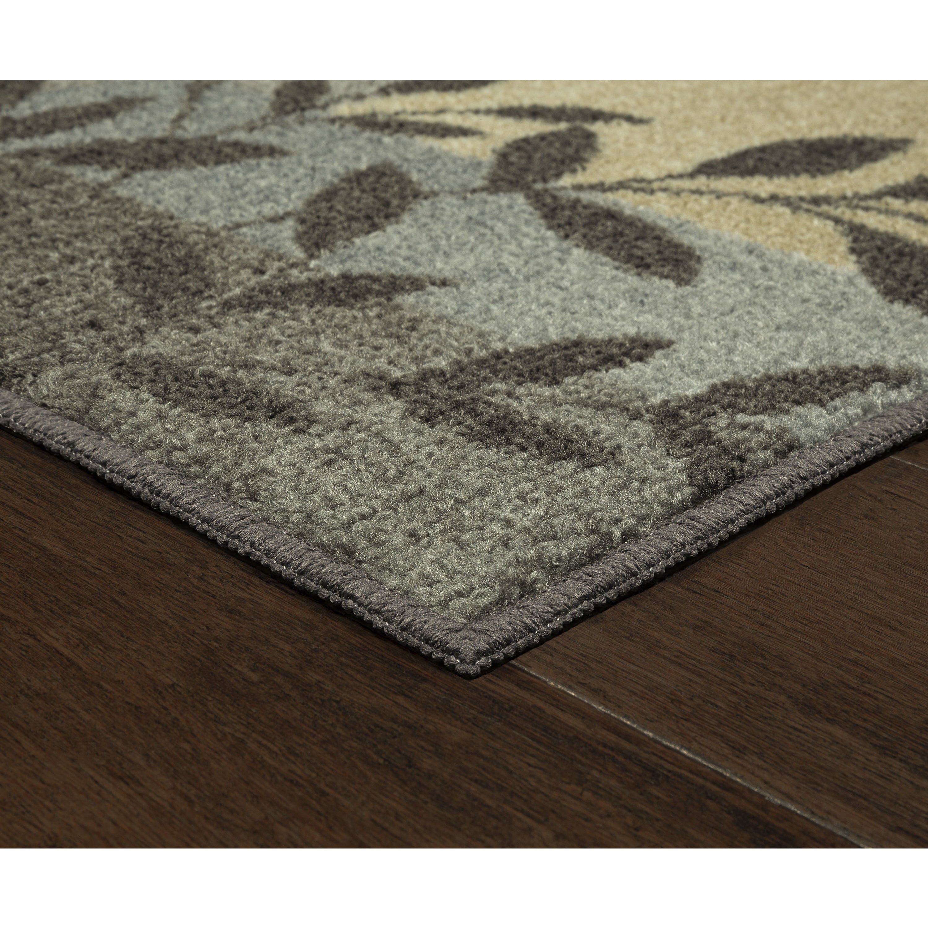 AVERO™ (2 pack) Traditional Leaf Block Gray Print Indoor Area Rug, 7' x 10' - AVERO™