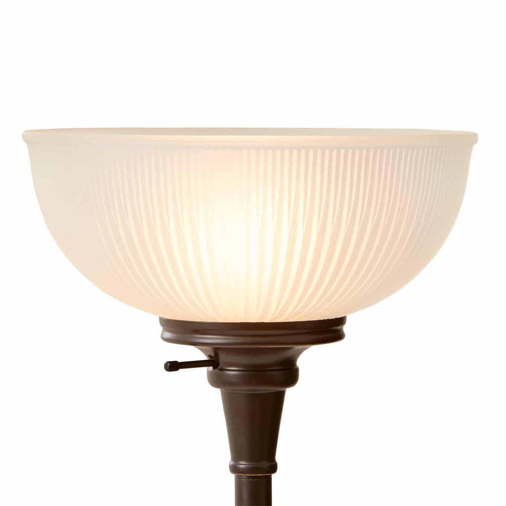 AVERO™ 71" New Ribbed Frosted Glass Oil Rubbed Bronze Floor Lamp, Modern Styling - AVERO™