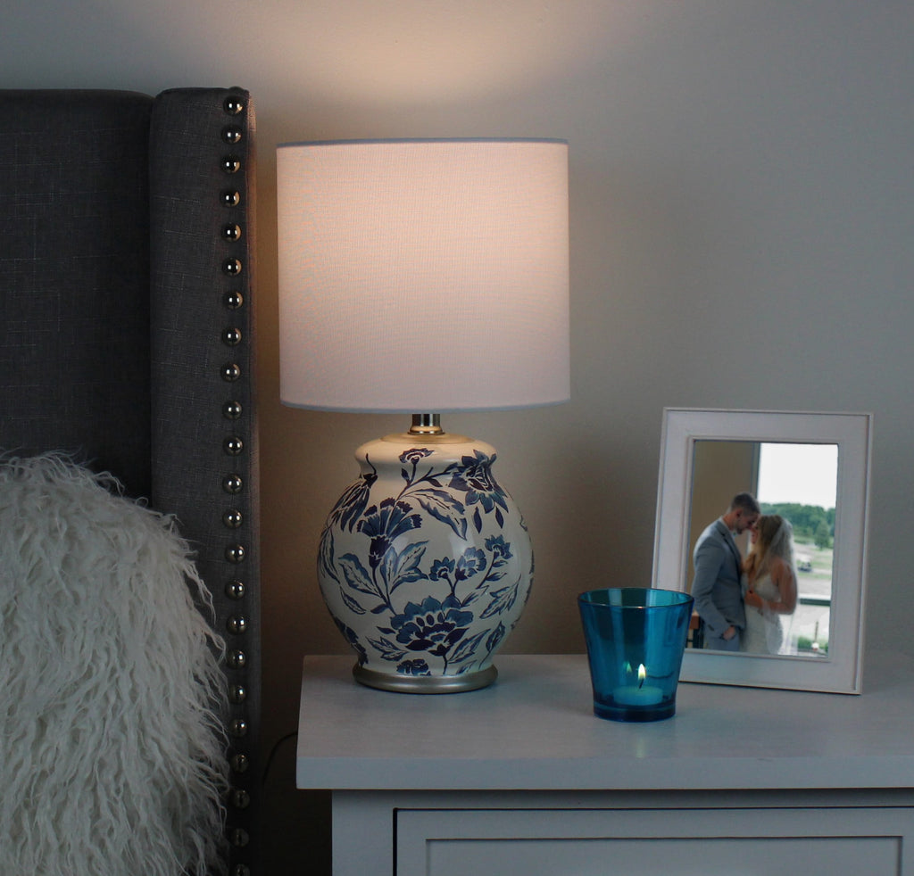 AVERO™ Floral Ceramic Lamp with Shade, 17" - AVERO™