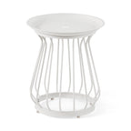 AVERO™ Aubrey 3-Piece Metal Outdoor Chat Set, White & Blue - AVERO™