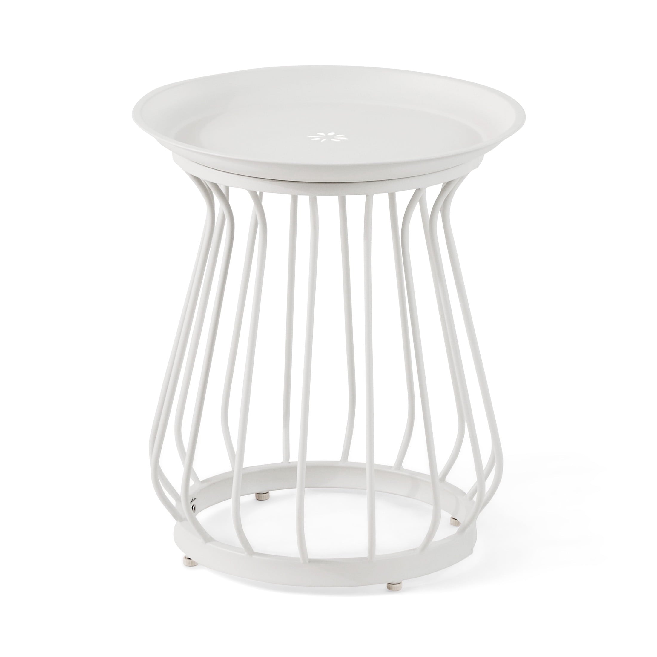 AVERO™ Aubrey 3-Piece Metal Outdoor Chat Set, White & Blue - AVERO™