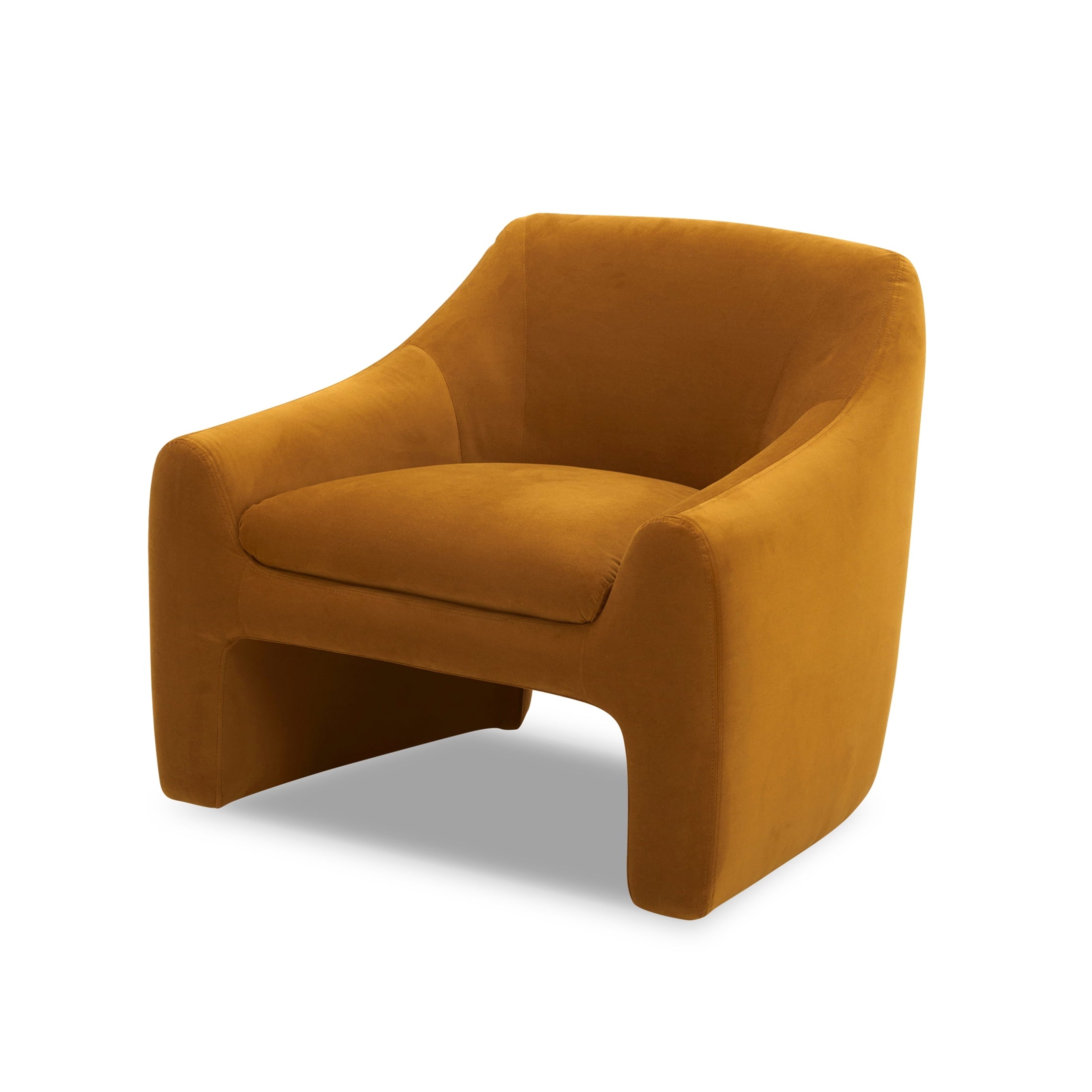 AVERO™ Emerson Curvy Accent Chair, Ochre Velvet - AVERO™