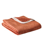 AVERO™ Luxury Velvet Plush Bonded Blanket, Dual Layer, Rust Front Beige Back, 90"x96" - AVERO™