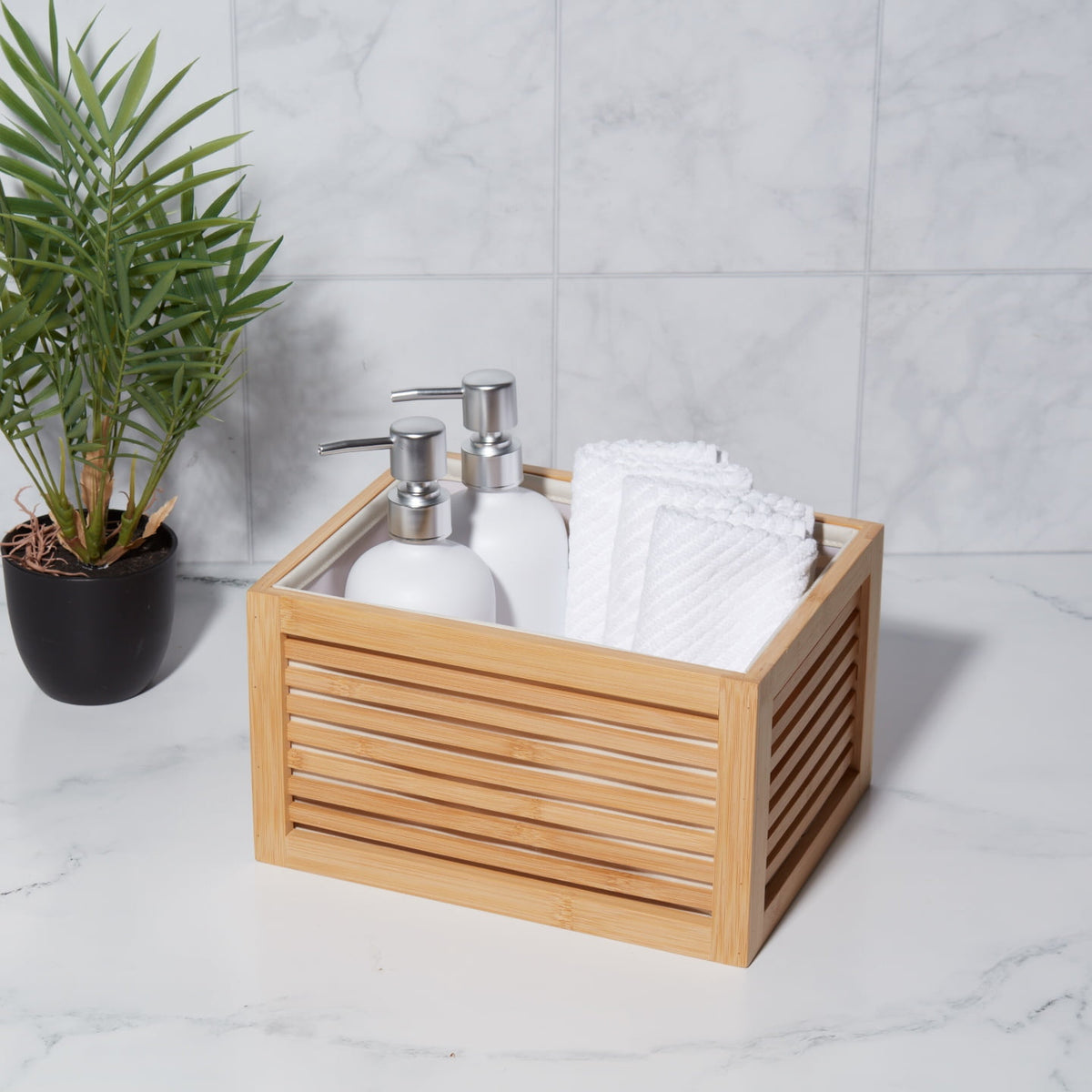 AVERO™ (2 Pack) Better Homes Gardens Bamboo Slatted Basket Organizer - AVERO™
