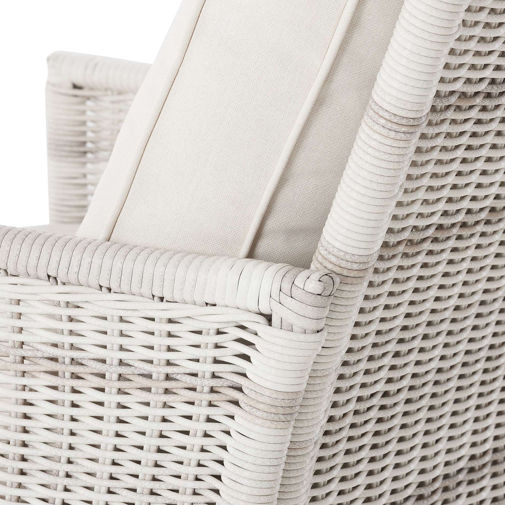 AVERO™ Paige 1 Piece Wicker Outdoor Loveseat with Cushions, White - AVERO™