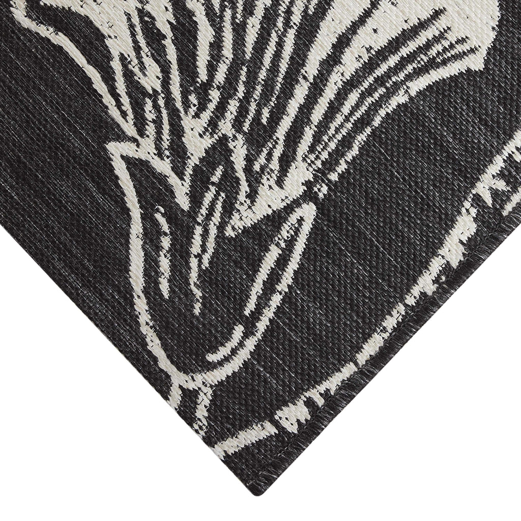 AVERO™ 7' x 10' Black & White Floral Outdoor Rug - AVERO™