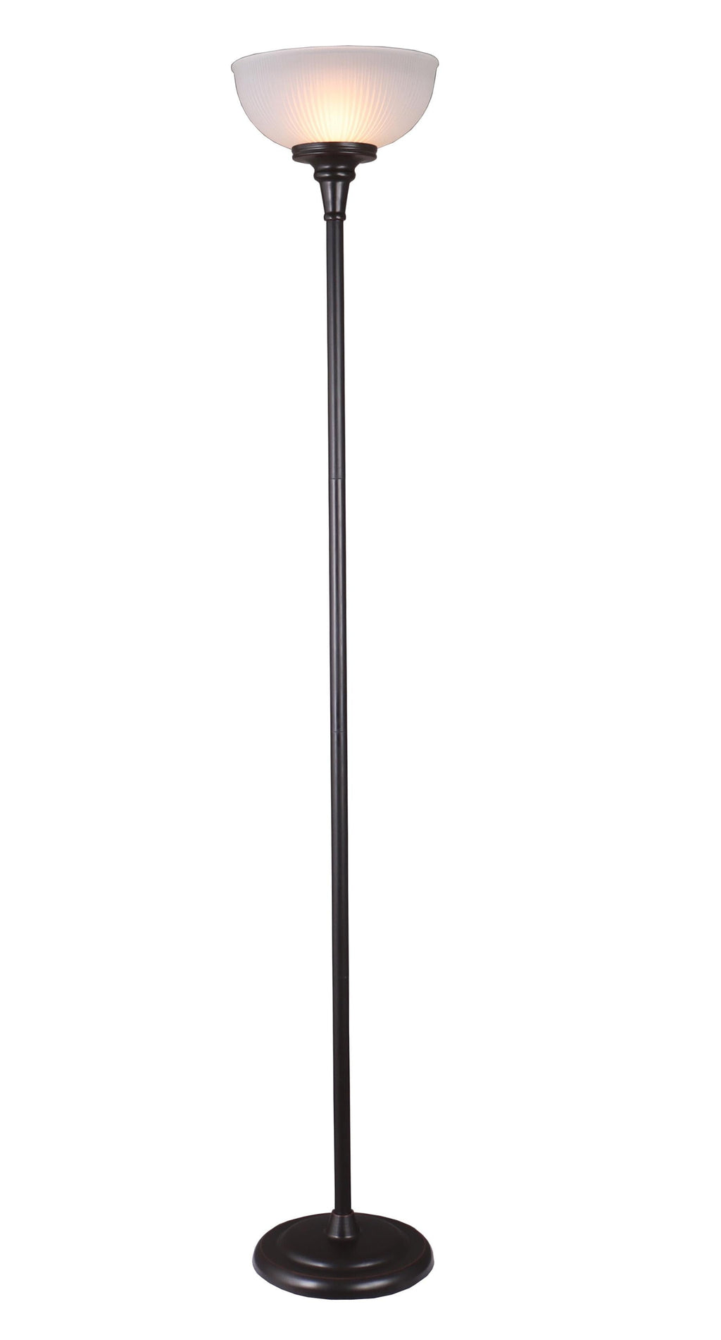 AVERO™ 71" New Ribbed Frosted Glass Oil Rubbed Bronze Floor Lamp, Modern Styling - AVERO™