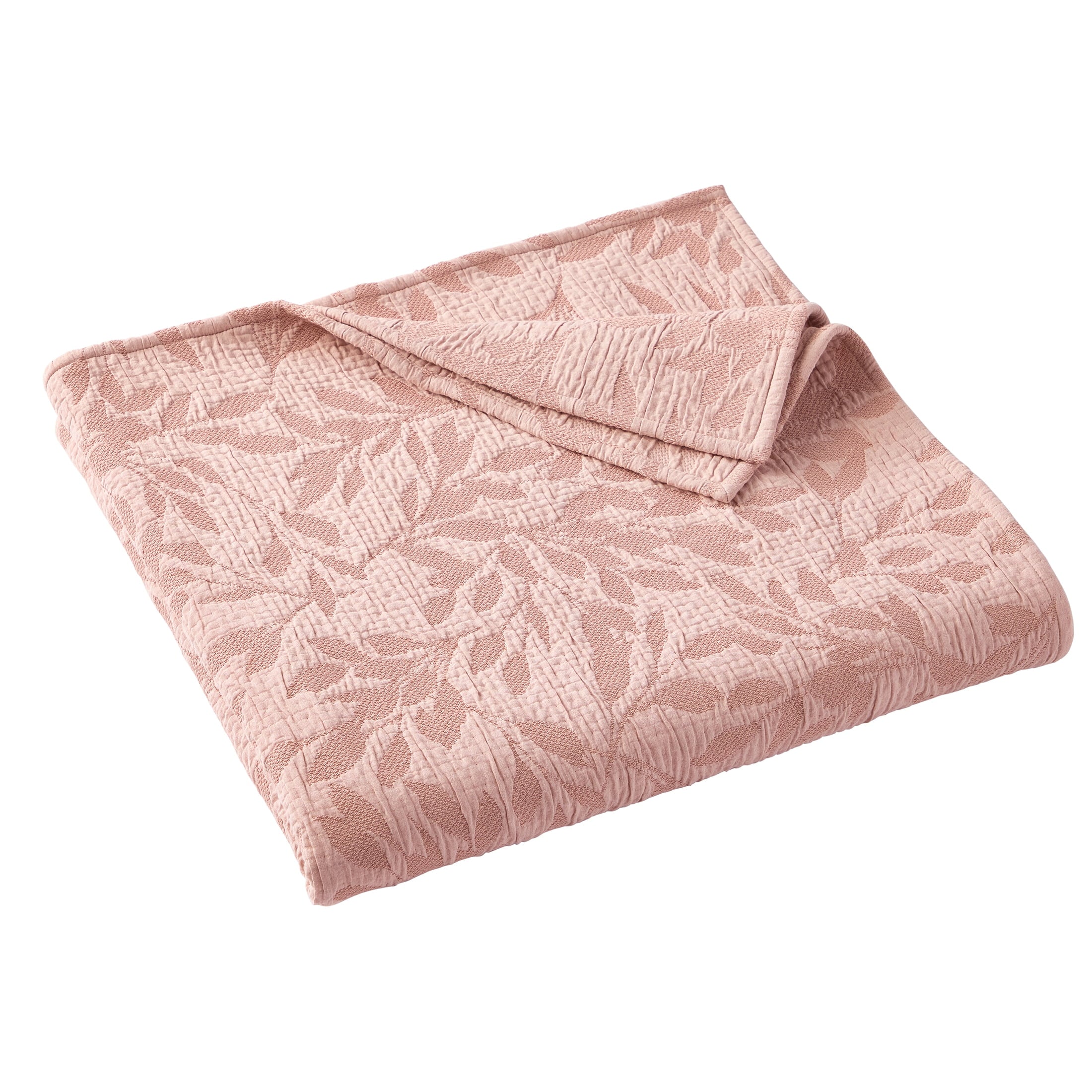 AVERO™ Antique Blush Botanical Double Cloth Cotton Quilt, Full/Queen - AVERO™